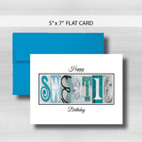 Sweet 16 Birthday Card ~  Cards ~ Teal Silver Black