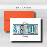 Sweet 16 Birthday Card ~  Cards ~ Teal Silver Black