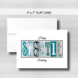 Sweet 16 Birthday Card ~  Cards ~ Teal Silver Black