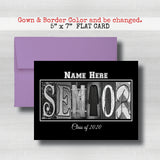 Personalized Black Background Senior Graduation Card Class of 2026