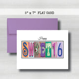 Personalized Birthday Card ~  Cards ~ Orange, Blue, Pink