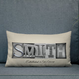 Letter Art Pillow Custom Black & White