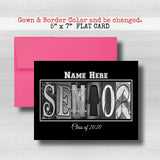 Personalized Black Background Senior Graduation Card Class of 2026