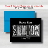 Personalized Black Background Senior Graduation Card Class of 2026