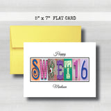 Personalized Birthday Card ~ Flat Cards ~ Orange, Blue, Pink