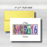 Personalized Birthday Card ~  Cards ~ Orange, Blue, Pink