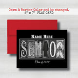 Personalized Black Background Senior Graduation Card Class of 2026