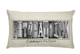 Letter Art Pillow Custom Black & White