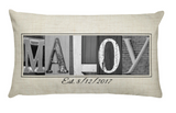 Letter Art Pillow Custom Black & White