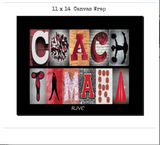 Cheerleader Coach Name Letter Art