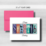 Sweet 16 Birthday Card ~  Cards ~ Bold Colors