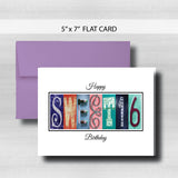 Sweet 16 Birthday Card ~  Cards ~ Bold Colors