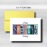 Sweet 16 Birthday Card ~  Cards ~ Bold Colors