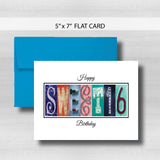 Sweet 16 Birthday Card ~  Cards ~ Bold Colors