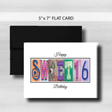 Sweet 16 Birthday Card ~  Cards ~ Bright Colors