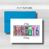 Sweet 16 Birthday Card ~  Cards ~ Bright Colors