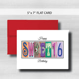 Sweet 16 Birthday Card ~  Cards ~ Bright Colors