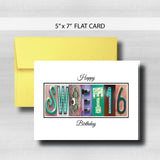 Sweet 16 Birthday Card ~  Cards ~ Teal Rose Gold