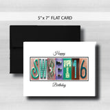 Sweet 16 Birthday Card ~  Cards ~ Teal Rose Gold