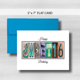 Sweet 16 Birthday Card ~  Cards ~ Teal Rose Gold