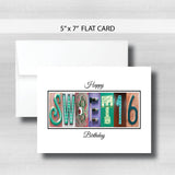 Sweet 16 Birthday Card ~  Cards ~ Teal Rose Gold