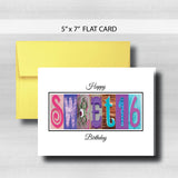 Sweet 16 Birthday Card ~  Cards ~ Aqua, Blue & Purple