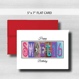 Sweet 16 Birthday Card ~  Cards ~ Aqua, Blue & Purple