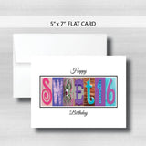 Sweet 16 Birthday Card ~  Cards ~ Aqua, Blue & Purple