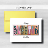 Sweet 16 Birthday Card ~  Cards ~ Pink Gold