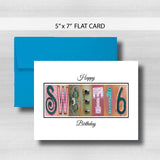 Sweet 16 Birthday Card ~  Cards ~ Pink Gold