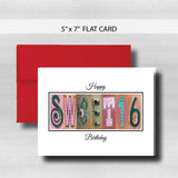 Sweet 16 Birthday Card ~  Cards ~ Pink Gold
