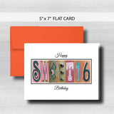 Sweet 16 Birthday Card ~  Cards ~ Pink Gold