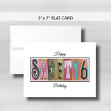 Sweet 16 Birthday Card ~  Cards ~ Pink Gold