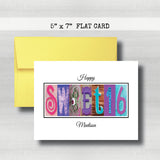 PERSONALIZED Sweet 16 Birthday Card ~  Cards ~ Aqua, Blue & Purple