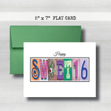 Personalized Birthday Card ~  Cards ~ Orange, Blue, Pink
