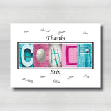 Volleyball Teal and Pink Coach Thank you