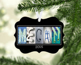 Volleyball Letter Art Name Ornament Metal