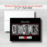 Personalized Black Background Senior Graduation Card Class of 2026