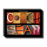 Basketball Coach Name Letter Art