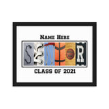 Senior Basketball Letter Art