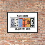 Senior Basketball Letter Art