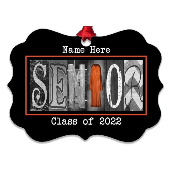 Personalized Senior 2023 Ornament, Orange