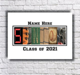 Senior Baseball Letter Art