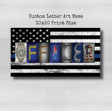 Police Officer  Flag Letter Art