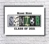 Senior Soccer Letter Art