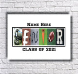 Senior Football Letter Art