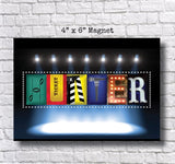 Magnet Theater Name Sign, Drama Club Gift, Stage Crew Gift,