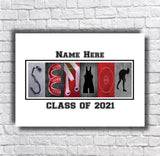 Senior Wrestler Letter Art