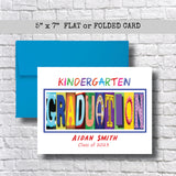 Kindergarten Graduation Card - Personalized 5x7  Envelope Options
