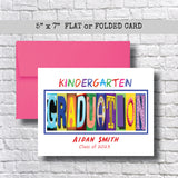 Kindergarten Graduation Card - Personalized 5x7  Envelope Options